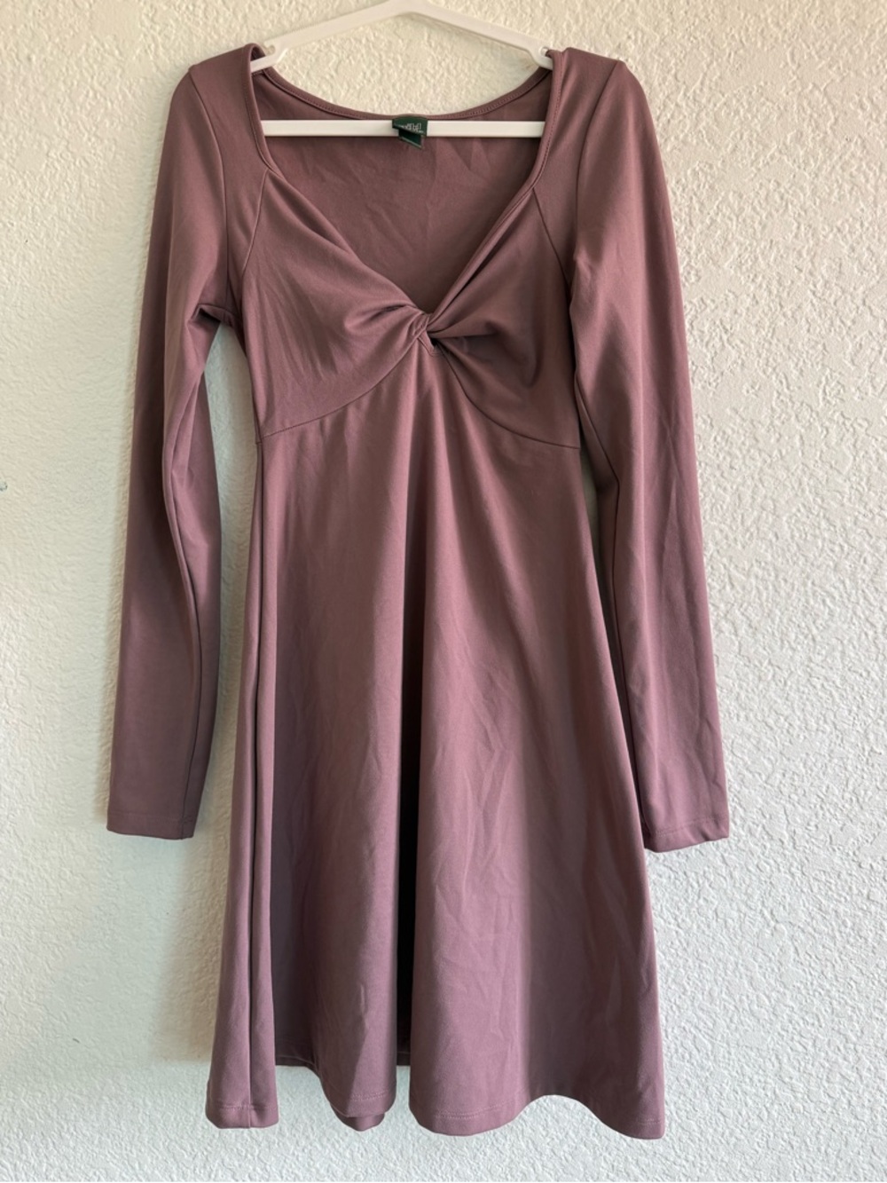 wild fable Long Sleeve Twist-Front Dress in Mauve